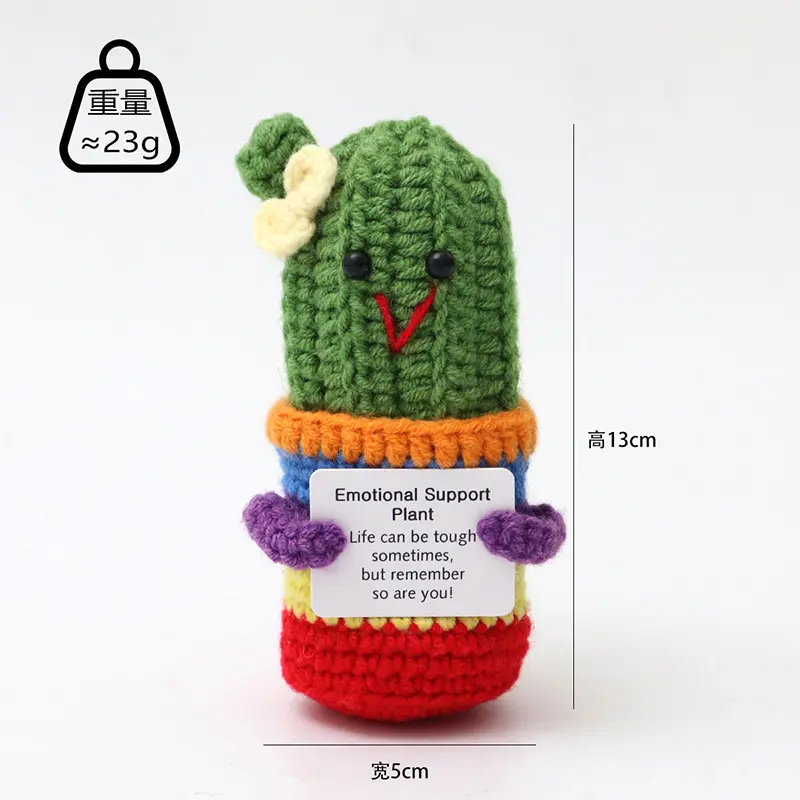 Hot-Selling Finished Crochet Positive Potato Octopus Potted Plant Ornament Cartoon Small Doll Yarn Knitted Cucumber