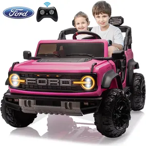 CoCLUB 24V 2 Seater Ride on Toy Car, Licensed Ford Bronco Raptor Ride on Trucks with Remote Control, Bluetooth Music Player, Spring Suspension, Gift for Boys and Girls