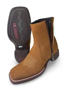 Men's Nubuck Leather Western Cowboy Boot - Unique Texture, Elegant Design, Versatile Wear, Shoe, Footwear
