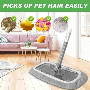 6 Convenient Gray Cleaning Mop Cloths Washable Replaceable Ultra Absorbent for Daily Home Cleaning Household Use