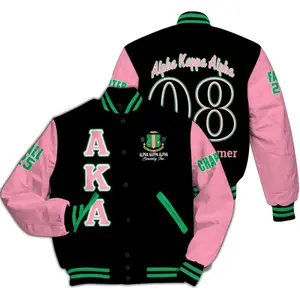 Pink And Apple Green A.K.A Varsity Jacket,  Varsity Jacket 1908 Printed Baseball Jacket, Transcend Motto Edition Jacket Fraternity Jacket, 90s Hip Hop Baseball Jacket, Men Women Sports Lightweight Jacket