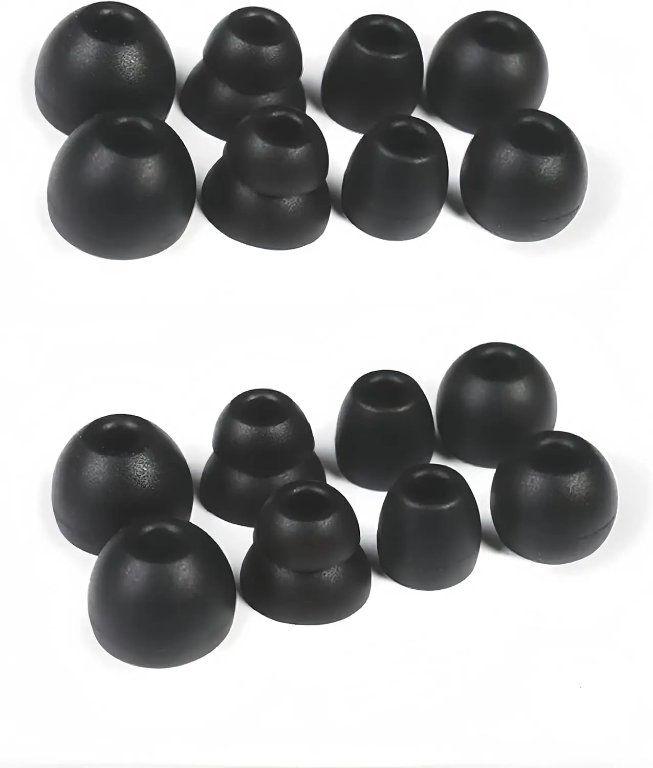 8 Pairs Replacement  Earbuds Tips for Powerbeats Pro &  Flex/BeatsX Headphones, 4 Sizes Soft Flexible Noise Reduction Eartips Compatible with  Flex Earbuds Replacement Tips (Black)