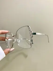 Elegant Metal Frame Eyeglasses, Fashion Eyeglasses for Women & Men, Fashion Eyeglasses for Work, Daily Clothing Decor, Perfect for Student Daily Use, Stylish Glasses, Stylish Trendy Eyewear