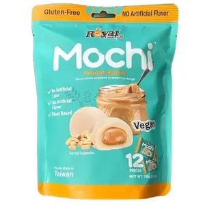 Royal Family Mochi Peanut Butter Flavor 180g - Rice Cake with Peanut Butter Filling - Snack Dessert Sweet Dairy Free