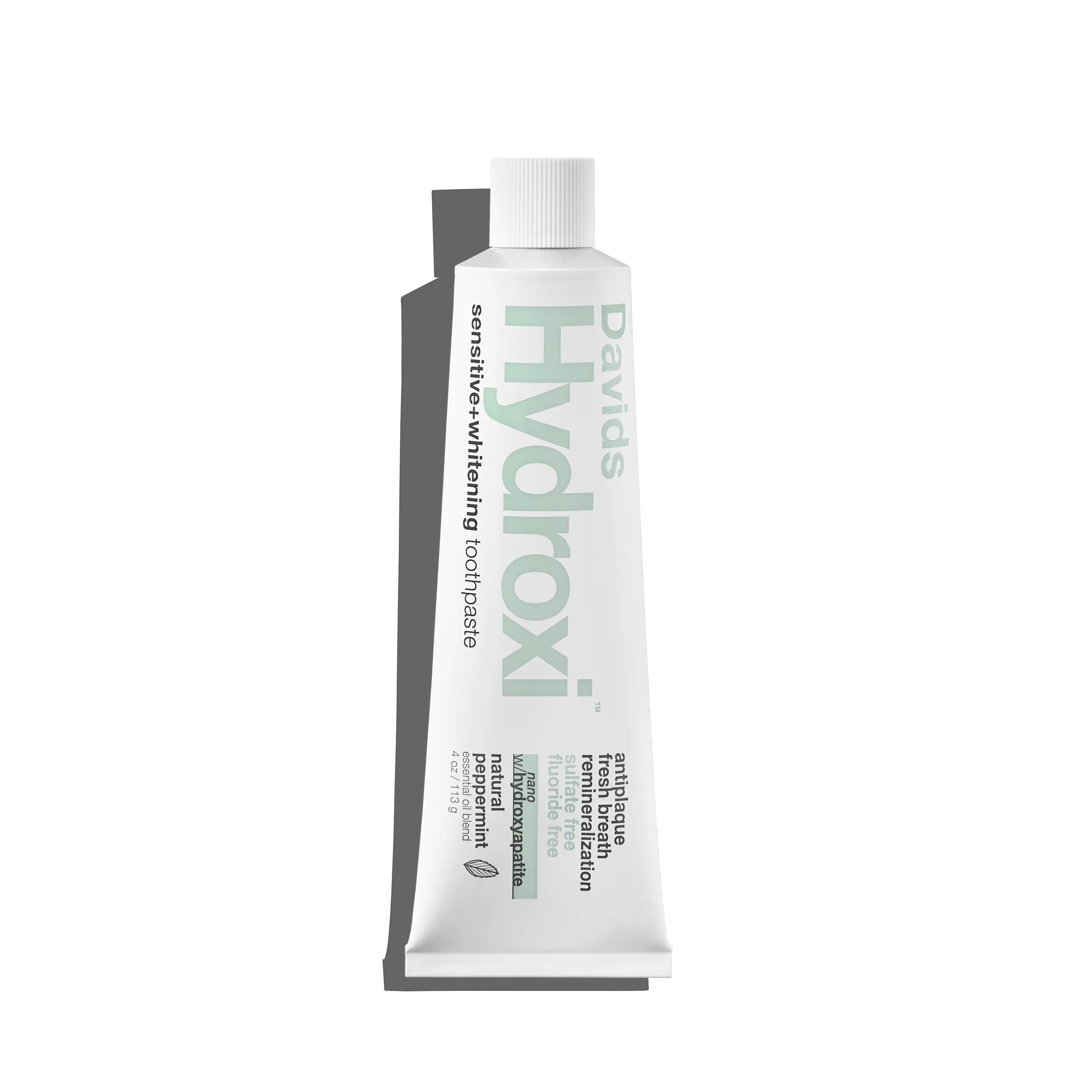 Davids Hydroxi Sensitive + Whitening Nano Hydroxyapatite Premium Peppermint Toothpaste - Fluoride-Free Oral Care Toothpaste with Xylitol, Remineralizing, Enamel Repair, Freshens Breath for Sensitive Teeth, Remineralizing Toothpaste
