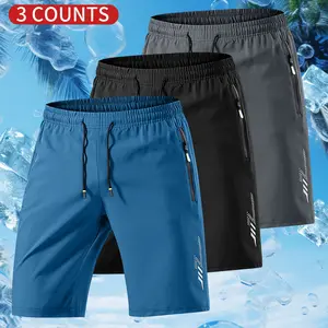Men's Three-Pack Athletic Shorts - Quick-Dry Gym & Running Shorts with Elastic Drawstring Waistband, Non-Stretch Fabric, Suitable for Basketball, Workouts, & Casual Wear,summervibes