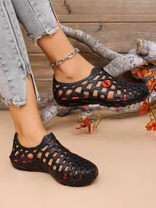 Summer Anti-Slip Clogs for Men and Women, Outdoor Sandals, Beach Slippers, Couple Slippers, Soft Bottom Shoes, PU Upper, Rubber Sole