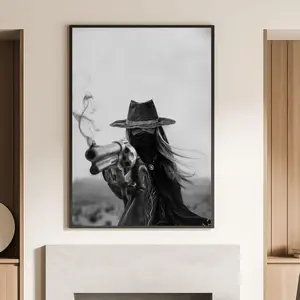 Western Cowgirl Poster No Frame, wild west frontier, western vintage style, western bar decor, American Style, Farmhouse Art poster