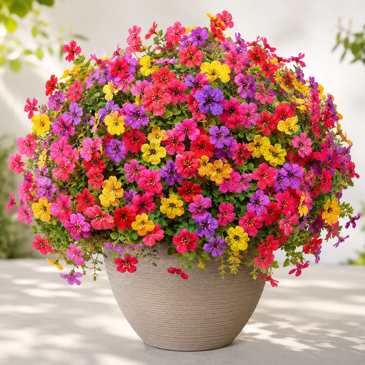 6/12/24 Pack UV-Resistant Outdoor Artificial Flower Bundles, Faux Flowers & Decorative Fruit for Planters, Porch, Home Decor Events