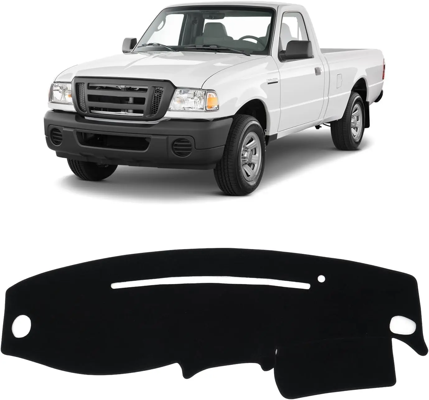 KUST Car Dash Cover for Ford Ranger 1995-2011/Ford Explorer 1995-2001/Mazda B2300 B2500 B3000 B4000 1995-2008/Mercury Mountaineer 1997-2001 Polyester Non-Slip Center Console Dash Cover Black