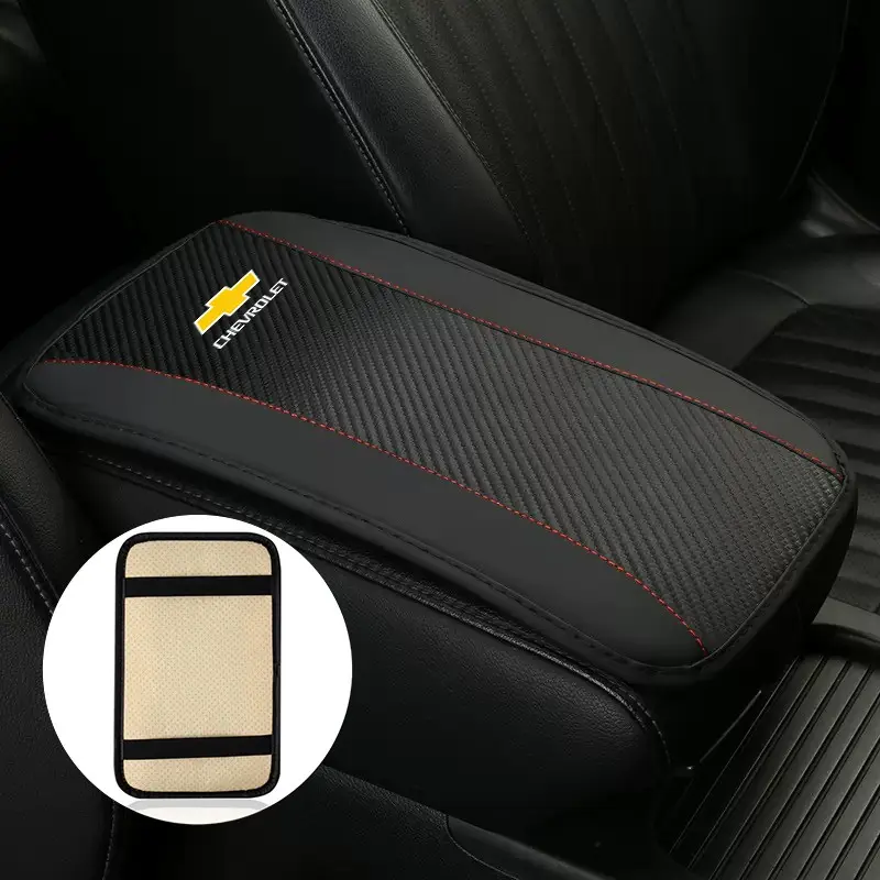 High Quality Leather Car Interior Armrest Box Pad Auto Armrest Mat Accessorie Car Interior Accessory For Chevrolet kalos Equinox Tahoe Trailblazer Bolt Impala Car Accessories