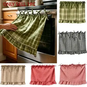 Handmade Oven Door Curtain, Heat-Resistant Kitchen Decor, Easy Install, Farmhouse Style, Dishwasher Safe, Clutch Design