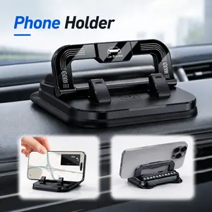 2-in-1 Suction Cup Car Phone Holder with Parking Number Plate, for Car Dashboard Interior Use, Universal Mobile Phone Bracket, 360° Rotation Adjustable Angle Anti-Slip Stable Phone Mount