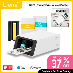 Liene PixCut S1 Photo Sticker Printer & Cutting Machine - All-in-One Sticker Maker Machine for DIY Crafts, Custom, Thermal Dye-Sublimation, 300 DPI Prints, Precise AI Auto-Cutting, AI Design App Support, TechVibes