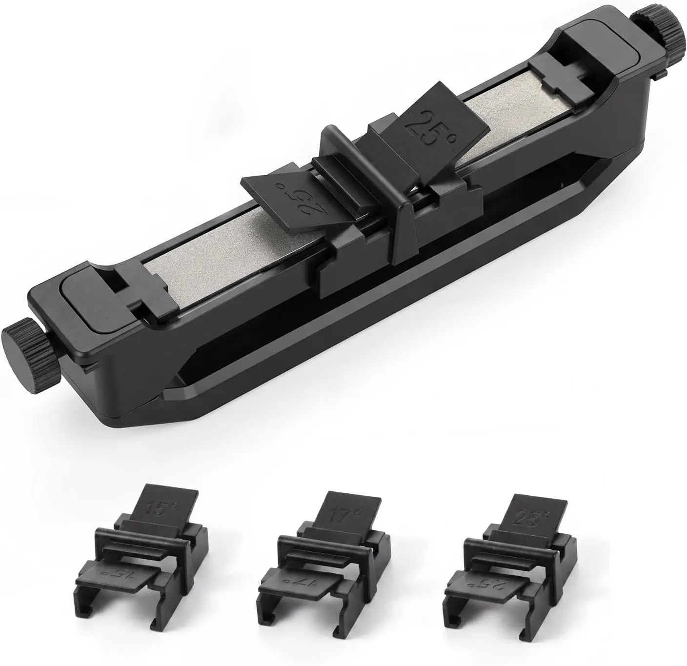 Angle Guided Knife Sharpener - 15°/17°/25° 3 Angles, Manual Sharpening Tool for,& Camping