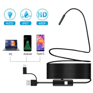 3-IN-1 7mm USB Type-c Endoscope Borescope Snake Inspect Camera for Phone Android PC