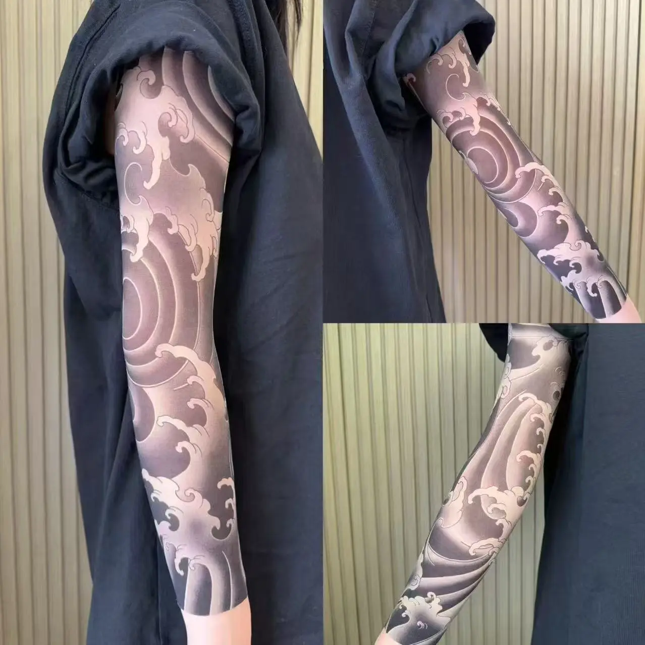 Ultra-Thin Sun Protection Tattoo Sleeves, Temporary Tattoo Cooling Arm Sleeves UV Defense Breathable Comfort