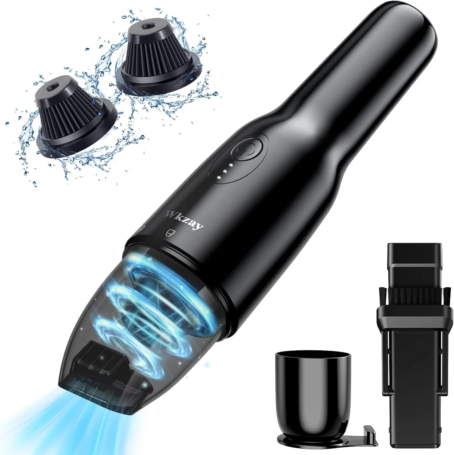 Wkzay Cordless Portable Mini Handheld Vacuum with Brushless Motor - 16000Pa Strong Suction, Fast Charging, Low Noise, Lightweight for Camping, Home, Small Spaces