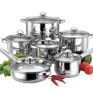 12-Piece Stainless Steel Pots and Pans Set