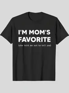 Funny Moms Favorite Son Daughter I'm Mom's Favorite T-Shirt Golf Gift for Men and Women Summer Wear