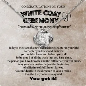 Congratulations On Your White Coat Ceramony Necklace from Parents, Graduation Day Necklaces For Granddaughter From Both Grandparents, Graduation Gifts for Women Add to Quanzoom