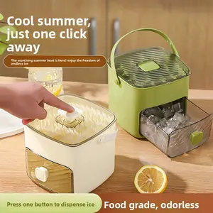 Press the ice grid ice cube mold double-layer ice box frozen ice cube artifact large-capacity portable ice storage