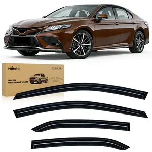 Nilight Car Accessories Out-Channel Window Rain Guards, Vent Wind Deflectors for Toyota Camry 2018-2024, 4PCS Side Window Visors Decal Automotive