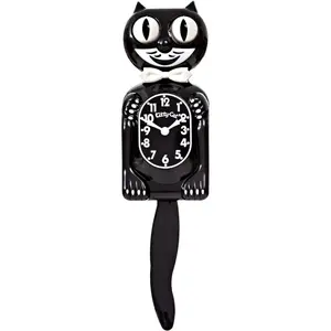 Kit Cat Klock Classic Black- Small - Iconic Retro Cat Clock with Moving Eyes and Tail, Battery Operated Wall Clock, Made in USA, Perfect for Home Decor, Mid Century Modern Clock