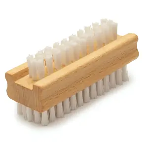 Konex Two-Sided Wooden Nail Brush for Scrubbing, Fingernail Brush Cleaner
