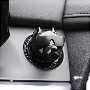 Car Push to Start Button Cover, Vehicle Interior Engine Ignition Switch Protection Button Cover Sticker, Bully Dog Car One Button Start Stop Decorative Cover Universal for Car SUV Truck(Black)