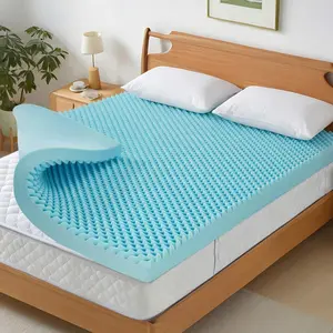 Ultimate Cooling Comfort Mattress Topper Memory Foam with Cooling Gel Egg Crate Design Plush Feel Breathable Pressure Relief for Bedroom colcho para cama