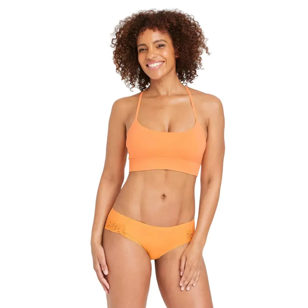 Women's Laser Cut Cheeky Underwear with Lace - Auden™ Size L Clothing Fabric