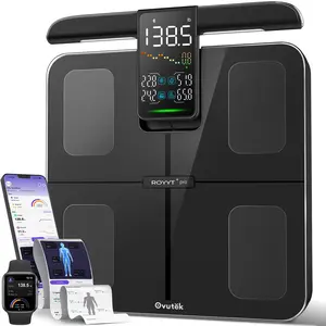 Ovutek Smart Scale for Body Weight: 8-Electrode 57 Measurements Professional Body Composition Analyzer - 500lb Accurate Bathroom Digital Weight Scale with BMI, Body Fat, Muscle Mass 5.3″ Color Display