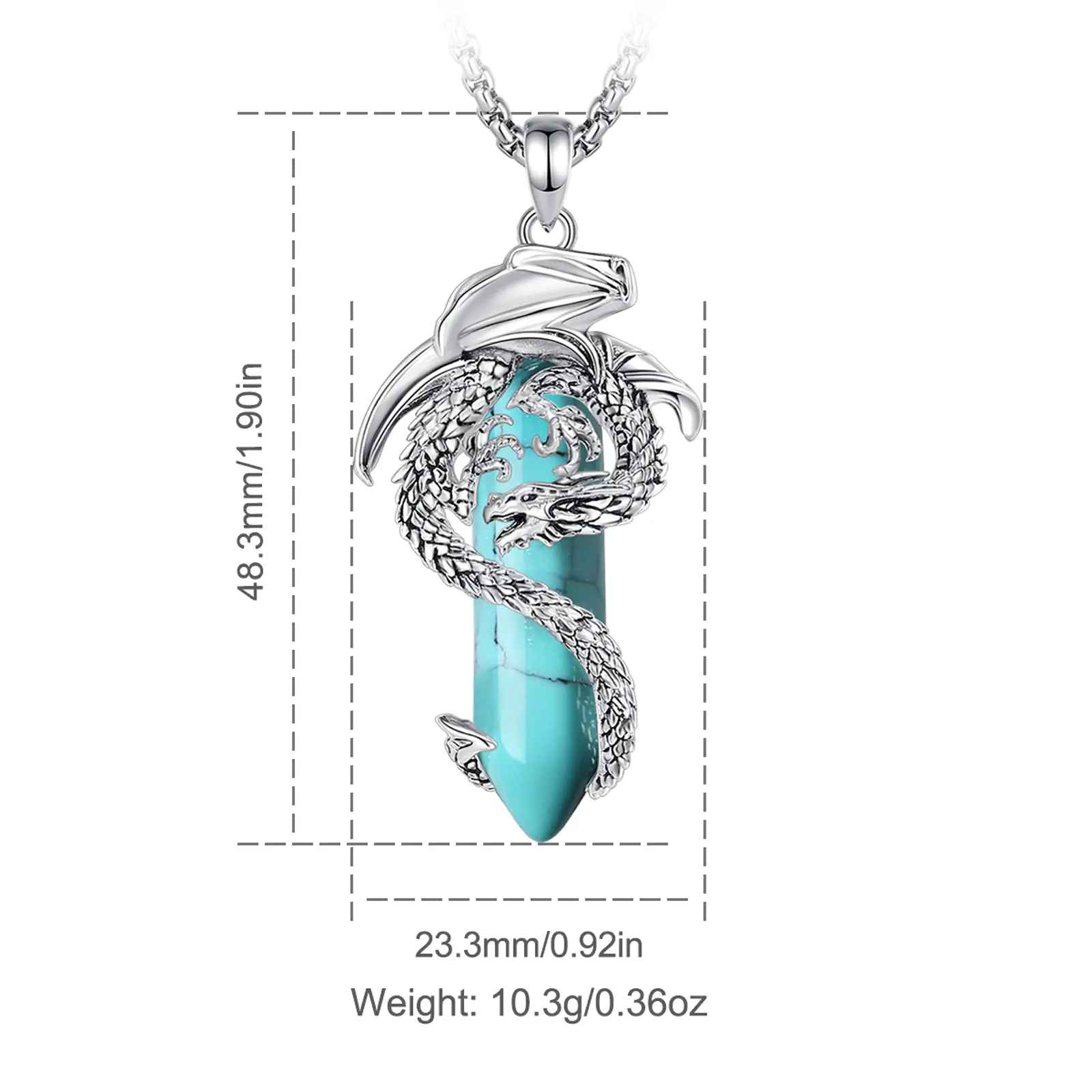 Style 3 Dragon - Wrapped Turquoise 