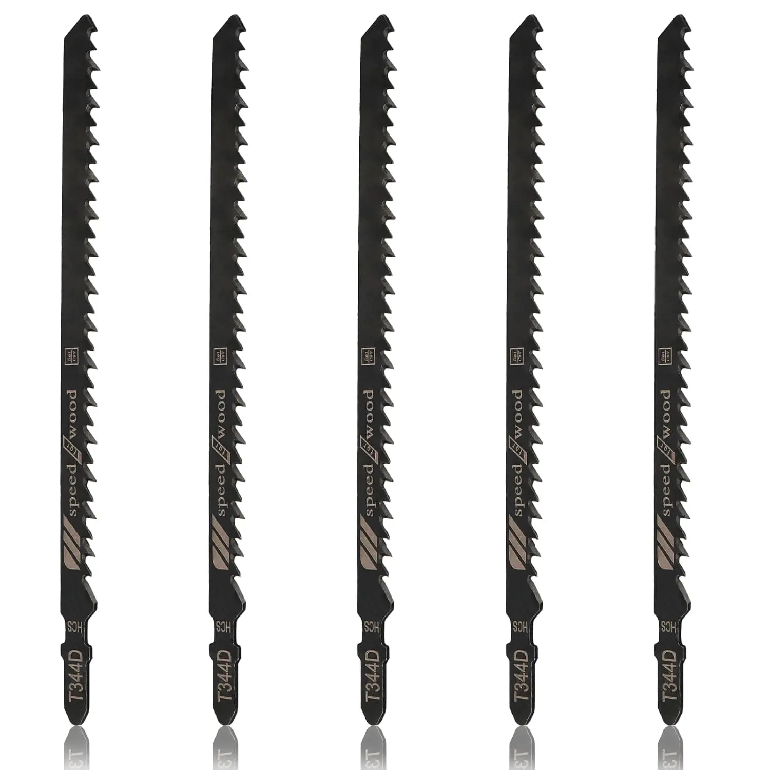 5 count T344D T Shank Jigsaw , 6 TPI, 6 Inch, HCS  & Plastic Chipboards Plywood Hardwood Quick