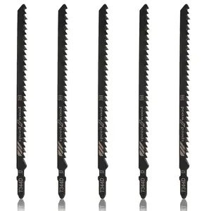 5 count T344D T Shank Jigsaw , 6 TPI, 6 Inch, HCS  & Plastic Chipboards Plywood Hardwood Quick