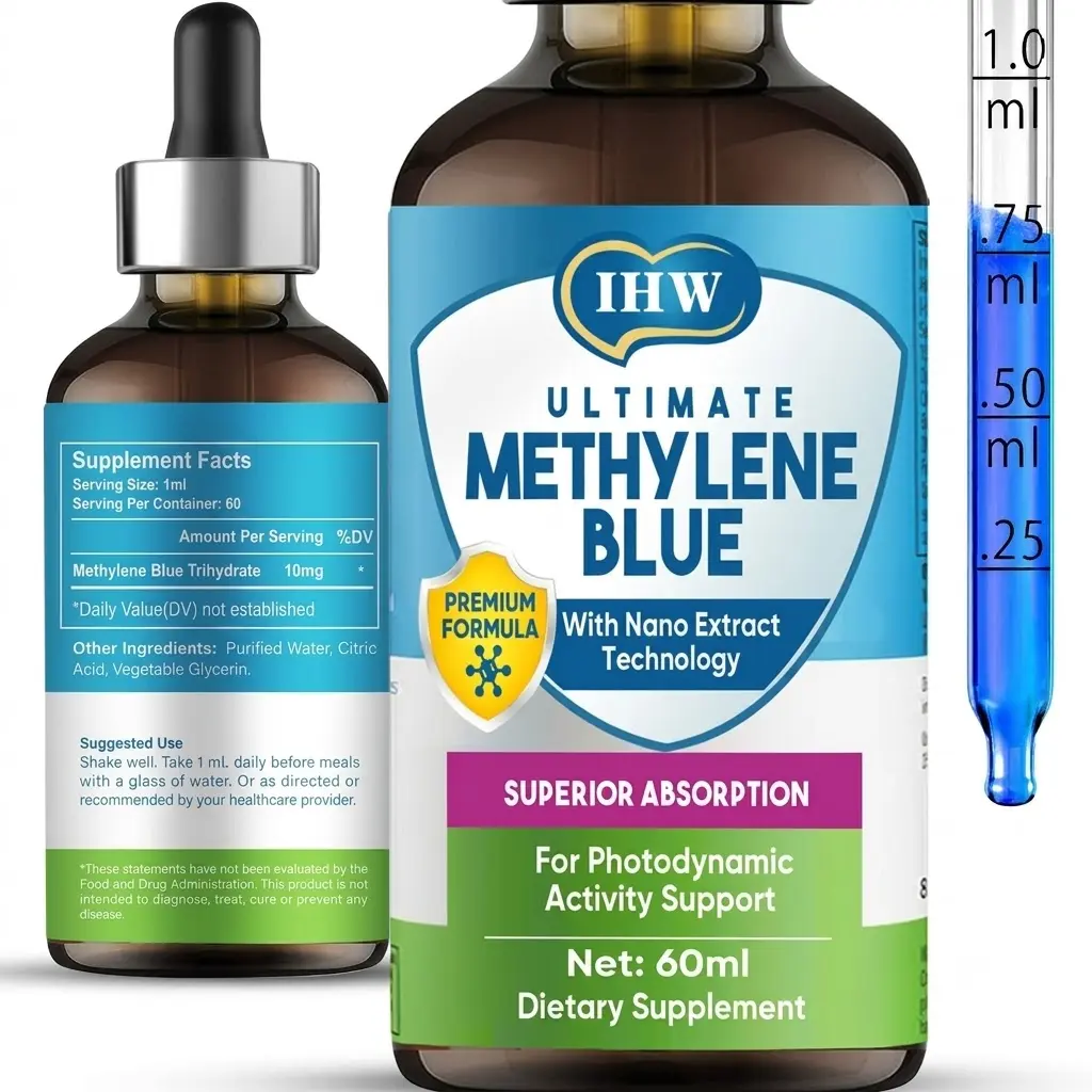 Clean Methylene Blue Liquid Drops - Premium Formula with Nano Extract Technology - 10mg per Serving - 60ml (2 fl oz) Dietary Supplement