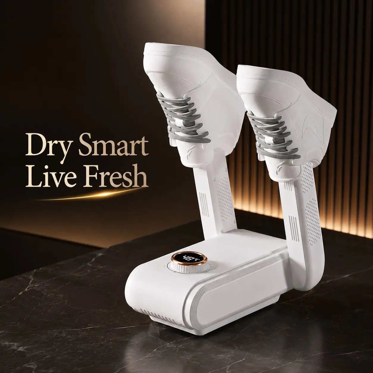 Boot Dryer with Heat Blower for Work Boots, Electric Shoe Dryer for Boots, Sneakers, Gloves & Helmets, Warm Air Dryer Helps Reduce Odor and Moisture, White
