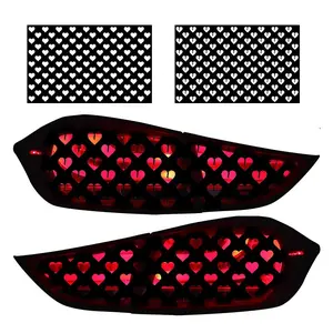 Heart Hollow Out Design Car Light Sticker, Creative Waterproof Vinyl Sticker for Car Headlight, Rear Taillight, Motorcycle Light, Vehicle Exterior Decoration Accessories