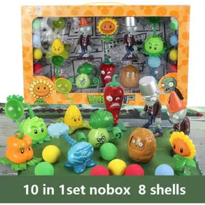 Plants Vs Zombies 2 Playset Collector Set Cactus Peashooter Coconut Cannon Genuine Game Scene Figure Ornaments Soft Silicone Birthday Gift Boy PVC Figure Figurines Collectible Figurine