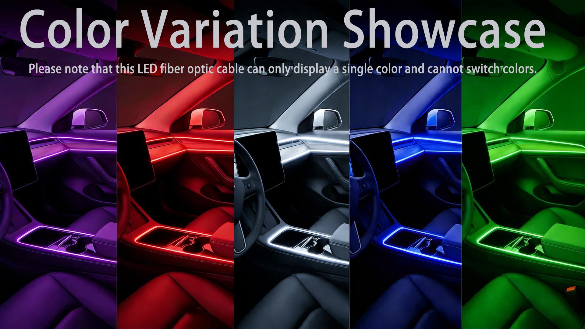 DIBMS EL Wire Interior Car LED Strip Lights, USB Neon Glowing Strobing Electroluminescent Wire Lights with 6mm Sewing Edge, Ambient Lighting Kits for Cars Garden Decorations, USB Powered Car Interior Fiber Light (5M/16.5FT, Red)