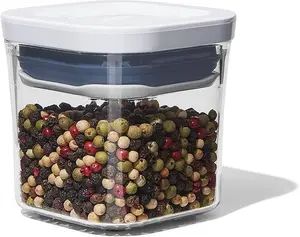 OXO Good Grips POP Container - Airtight Food Storage - Mini Square Mini 0.2 Qt Ideal for spices and dried herbs Kitchen Lid Utensils Customized Bpa Line