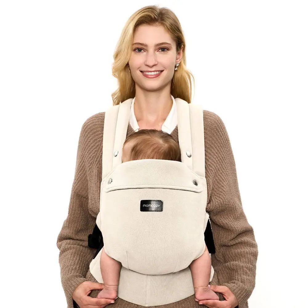 Momcozy Baby Carrier with Cotton Linen Amber, 7-44 Lbs, Facing In