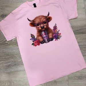 Highland Cow Purple Moody Cup Shirt
