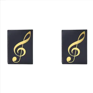 2X Sheet Music Folder, 60 Pages, Sheet Music/Holder,Fits Letter Size A4, Writable & Detachable Choir Folder (Black)