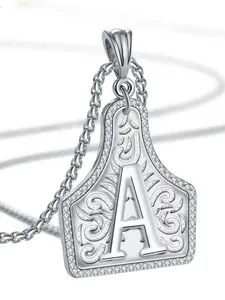 Handmade New Letter Necklace Dual Color Gold Silver Pendant Adjustable Chain, Initial Letter Necklace, Unisex Fall Gift, Christmas Trendsetter