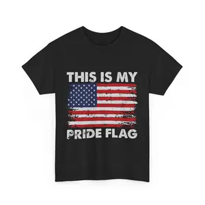 Men's Classic Bold American Flag Print Shortsleeve T-Shirt - Round Neck, Smooth Seamless Cotton, Streetwear Fashion Casual Unisex Menswear Top
