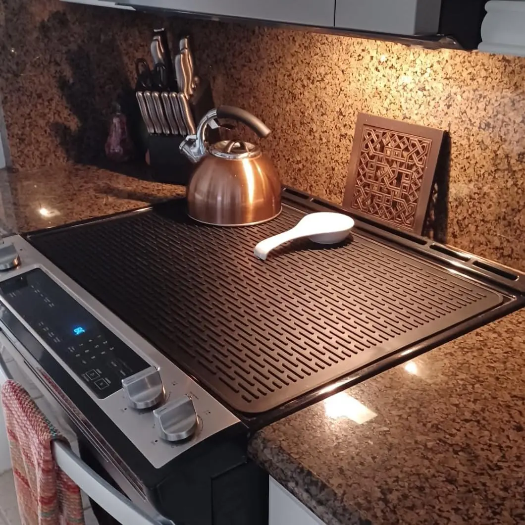 Kitchen Stove mat  Silicone electric stove cover mat-28x20 ceramic stove cover, heat resistant glass cooktop cover, flat RV stove protector, kitchen oversized dish drying mat Home