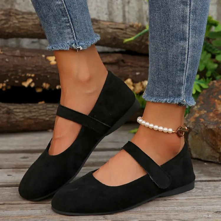 Women's Stylish Formal Casual Flats - Low Wedge, Round Toe, Buckle Detail, Rubber Sole, Comfortable Walking Shoes for Office & Dressy Casual Use tiktokshopbacktoschool