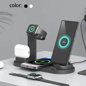 15W Fast Wireless Charging Stand, Multifunctional Foldable Charging Charger for Multiple Devices, Portable Charger for iPhone & Apple Watch & AirPods & Samsung